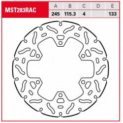 Brake disc Rear TRW MST283RAC