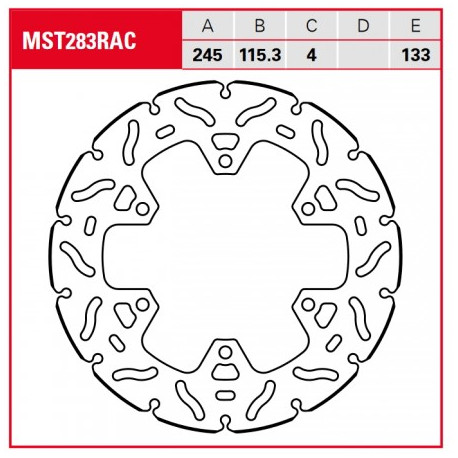 Brake disc Rear TRW MST283RAC