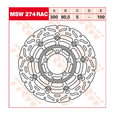 Brake disc floating Front TRW MSW274RAC