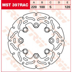 Brake disc Rear TRW MST397RAC