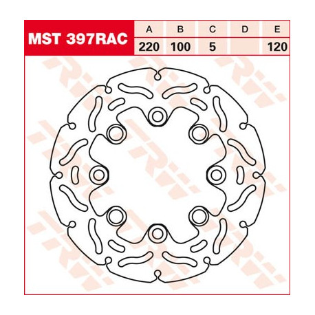 Brake disc Rear TRW MST397RAC