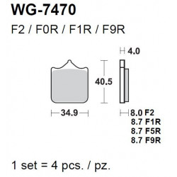 Plaquettes de frein Avant WRP WG-7470