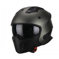 Casque Moto Jet Vito Bruzano - Gris métal