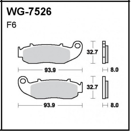 Disc brake pads Front WRP WG-7526