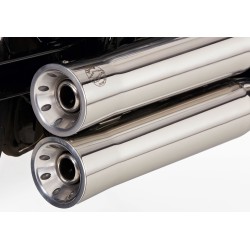Exhaust Falcon Double Groove silver - Harley-Davidson Softail ....