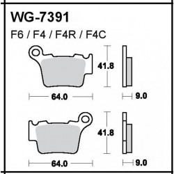 Disc brake pads Rear WRP WG-7391