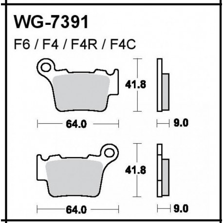 Plaquettes de frein Arrière WRP WG-7391