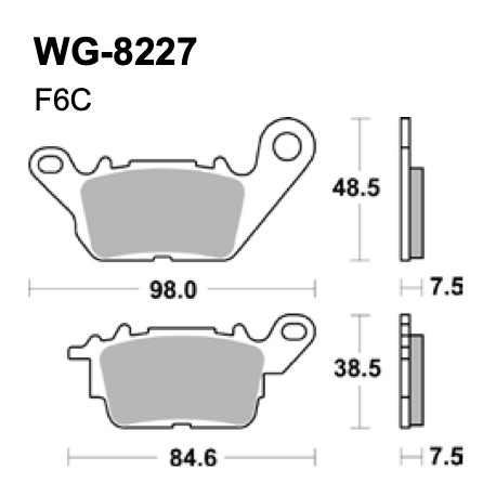 Disc brake pads Front WRP WG-8227-F6C