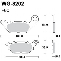 Plaquettes de frein Arrière WRP WG-8202-F6C