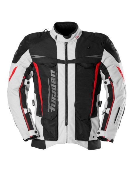 Furygan Motorrad Textilienjacke Montroc 3in1 Kevlar® Primaloft® - Schwarz, Pearl und Rot