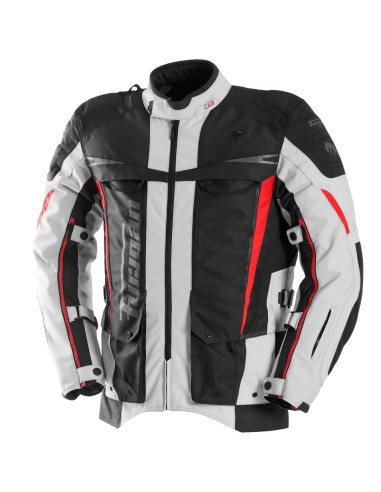 Furygan Motorrad Textilienjacke Montroc 3in1 Kevlar® Primaloft® - Schwarz, Pearl und Rot