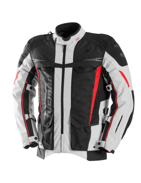 Furygan Motorrad Textilienjacke Montroc 3in1 Kevlar® Primaloft® - Schwarz, Pearl und Rot