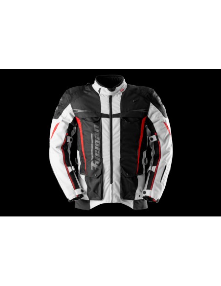 Furygan Motorrad Textilienjacke Montroc 3in1 Kevlar® Primaloft® - Schwarz, Pearl und Rot