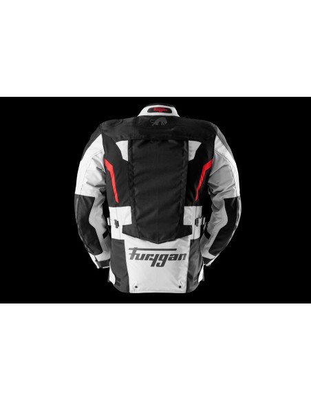 Furygan Motorrad Textilienjacke Montroc 3in1 Kevlar® Primaloft® - Schwarz, Pearl und Rot