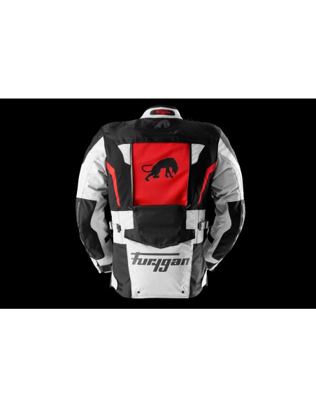 Furygan Motorrad Textilienjacke Montroc 3in1 Kevlar® Primaloft® - Schwarz, Pearl und Rot