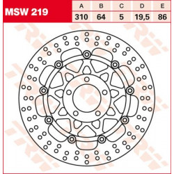 Brake disc front TRW / Lucas MSW219