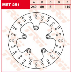 Brake disc rear TRW / Lucas MST251