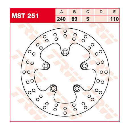 Brake disc rear TRW / Lucas MST251