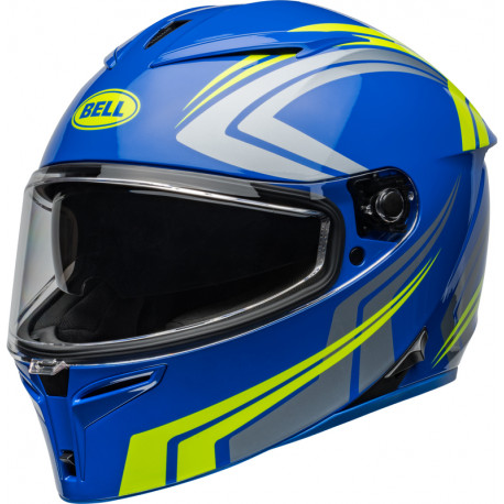 Bell Lithium Motorcycle Helmet - Jetstream Gloss Blue/Retina