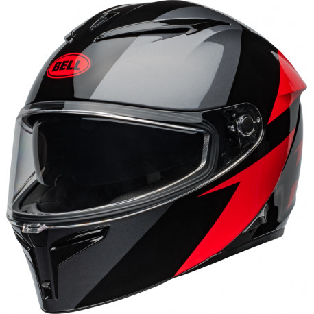 Bell Lithium Motorcycle Helmet - Shear Gloss Metallic Gray/Red