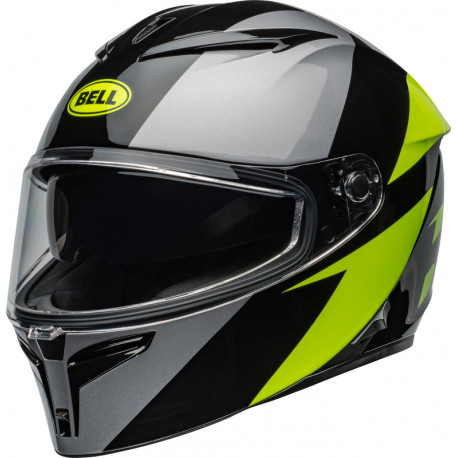 Bell Lithium Motorcycle Helmet - Shear Gloss Metallic Gray/Retina