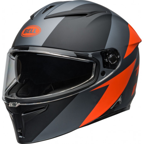 Bell Lithium Motorcycle Helmet - Shear Matte Gray/Orange