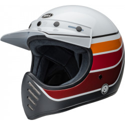 BELL Moto-3 RSD Motorcycle Helmet - Saddleback Satin/Gloss White/Black