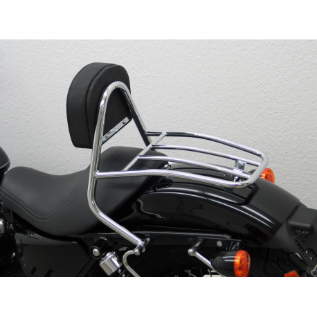 Sissy bar conducteur avec coussin et porte-bagages Fehling - Harley Davidson Sportster 883/1200 2004-20