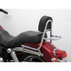 Fehling Sissy Bar aus Rohr mit Kissen und Gepäckträger - Harley Davidson FXDB 2008-13 // FXDF 2014-17