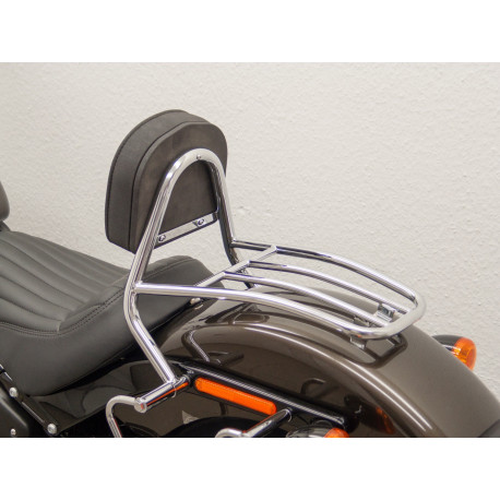 Fehling Driver Sissy Bar with pad and carrier - Harley Davidson 1745 FXBB Street Bob 2018-20 // 1745 FXLR Low Rider 2018-20