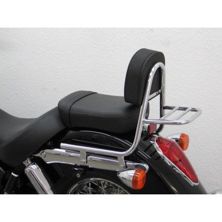 Fehling Sissy Bar made from tube with pad and carrier - Honda VT 750 Shadow 2004 /+ // Black Spirit 2007-13