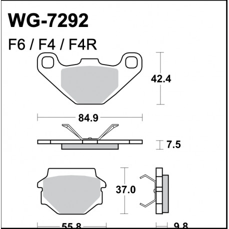 Disc brake pads WRP WG-7292