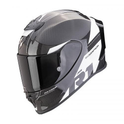 casque moto scorpion EXO-R1 EVO ONYX CARBON AIR RALLY Noir-Blanc