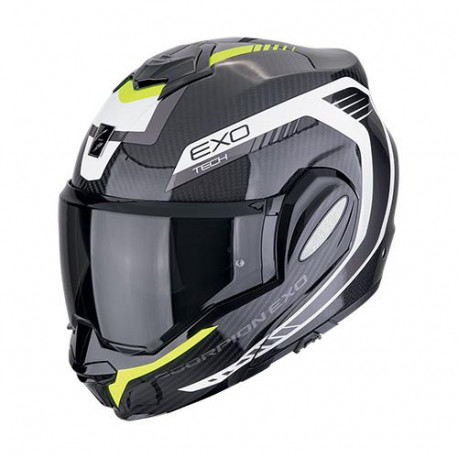 Casque Moto Scorpion EXO-TECH EVO CARBONE COSY Noir mat-Jaune Fluo