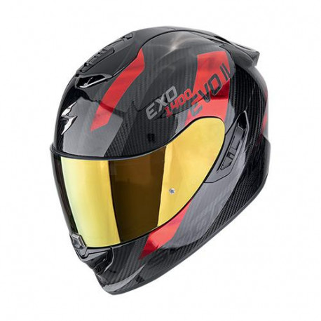 Casque Moto Scorpion EXO-1400 EVO II CARBON AIR PLATTED Noir-Rouge