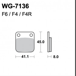 Disc brake pads WRP WG-7136