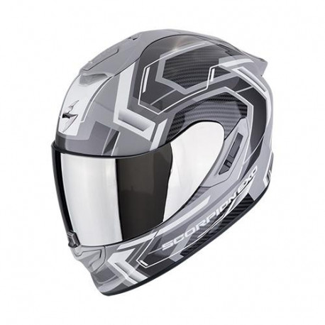 Motorradhelm Scorpion EXO-1400 EVO II AIR LINART Grau-Weiss