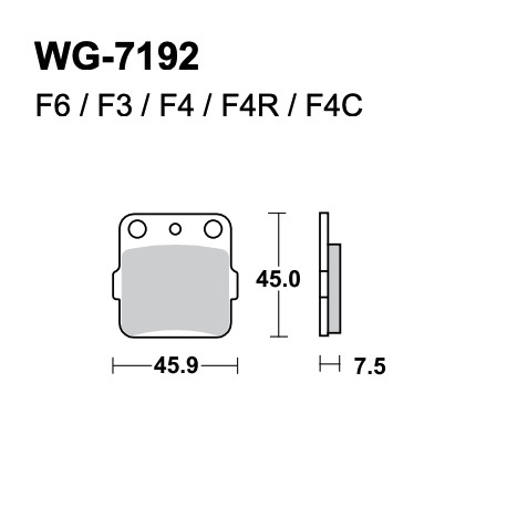 Disc brake pads WRP WG-7192