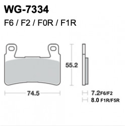 Disc brake pads WRP WG-7334