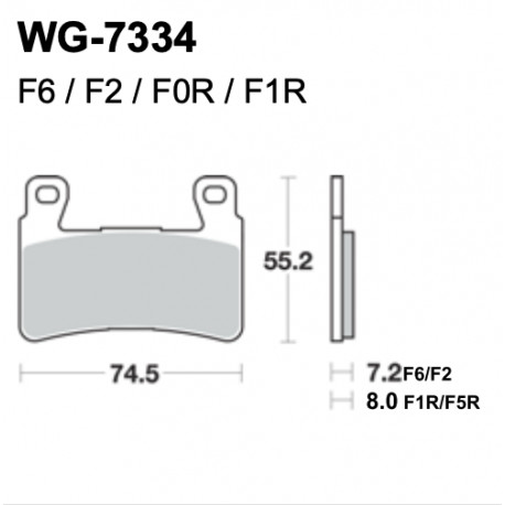 Plaquettes de frein WRP WG-7334