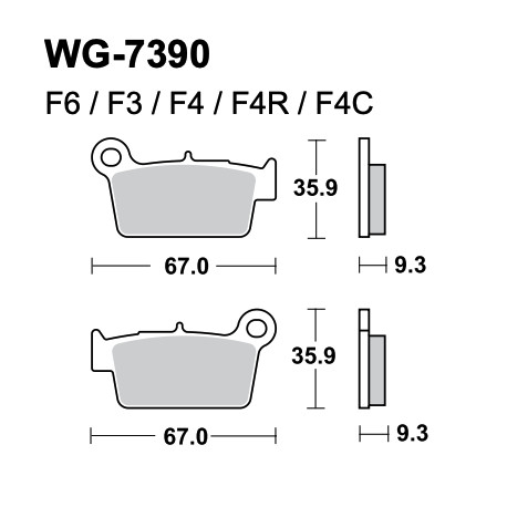 Disc brake pads WRP WG-7390