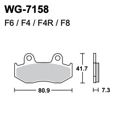 Disc brake pads WRP WG-7158