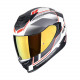 Casque Moto Scorpion EXO-520 EVO AIR LENA Blanc mat-Argent-Rouge