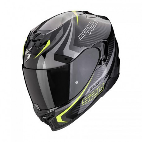 Motorradhelm Scorpion EXO-520 EVO AIR TERRA Schwarz-Silber-Neongelb