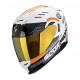 Casque Moto Scorpion EXO-520 EVO AIR TITAN Blanc-Orange