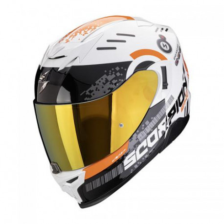 Scorpion EXO-520 EVO AIR TITAN Motorcycle Helmet White-Orange