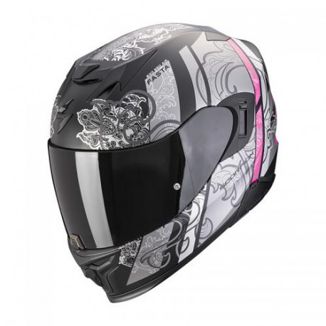 Scorpion EXO-520 EVO AIR BANSHEE Motorcycle Helmet Matt Black-Silver-pink