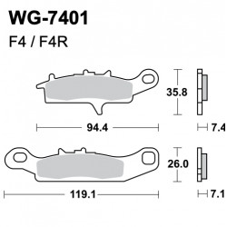 Scheibenbremsbeläge WRP WG-7401