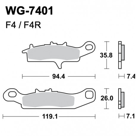 Disc brake pads WRP WG-7401