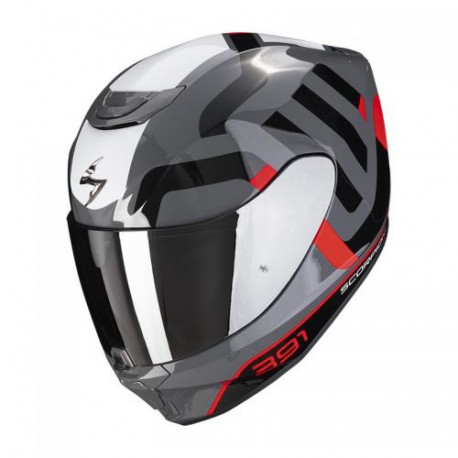 Casque Moto Scorpion EXO-391 AROK Gris-Rouge-Noir